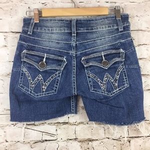 Wrangler Cut Off Cowgirl Shorts Bling Raw Hem